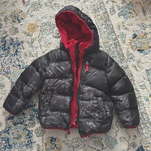 Snozu Black and Red Puffer Jacket